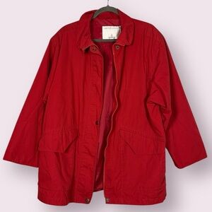 London Fog Limited Edition Red Zip up Overcoat Jacket Medium